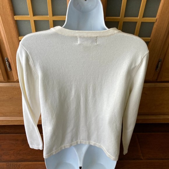 BFA Classics Vintage Ivory Cardigan With Pearl Detail  Petite Large - Picture 5 of 15
